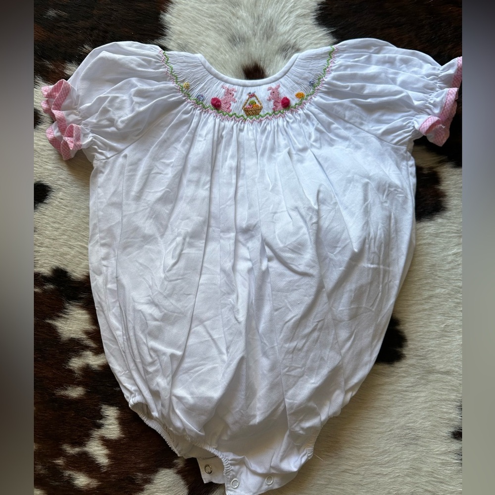 Southern Sunshine Smocked Easter Bunny Bubble size 2